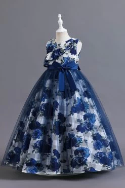 Robe Longue De Fille En Tulle De Fleur Bleue Avec Volants 15 Robe Longue De Fille En Tulle De Fleur Bleue Avec Volants -Zapaka CGLLY30713 20Blue 20 3 5f779b2d e2c7 4557 897c 2f2f69027481