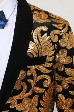 Blazer Slim Fit Solid One Button Veste De Costume Dorée Business Pour Homme 11 Blazer Slim Fit Solid One Button Veste De Costume Dorée Business Pour Homme -Zapaka CGMPHL0035 2