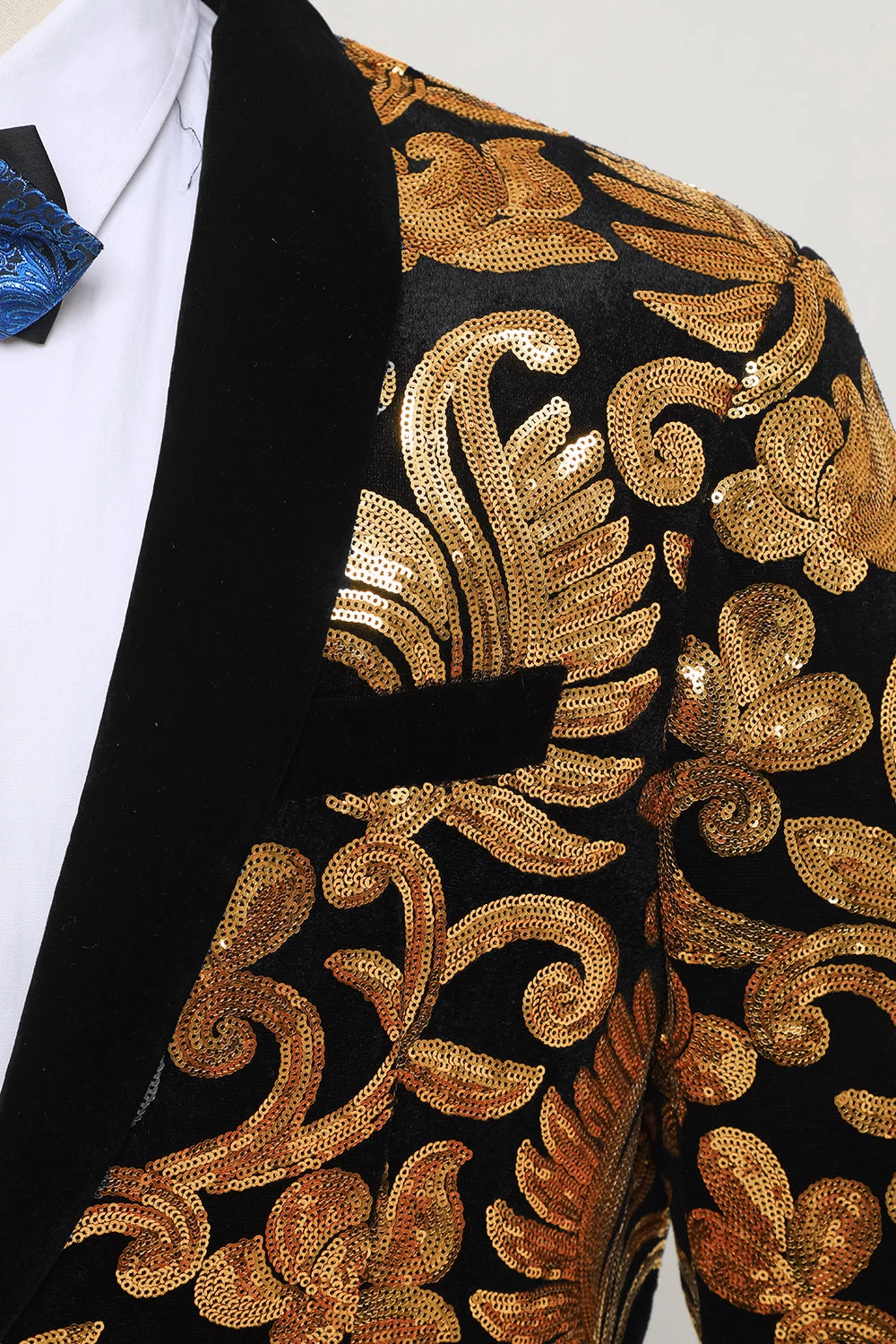 Blazer Slim Fit Solid One Button Veste De Costume Dorée Business Pour Homme 6 Blazer Slim Fit Solid One Button Veste De Costume Dorée Business Pour Homme – Image 4