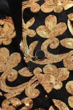 Blazer Slim Fit Solid One Button Veste De Costume Dorée Business Pour Homme 12 Blazer Slim Fit Solid One Button Veste De Costume Dorée Business Pour Homme -Zapaka CGMPHL0035 4