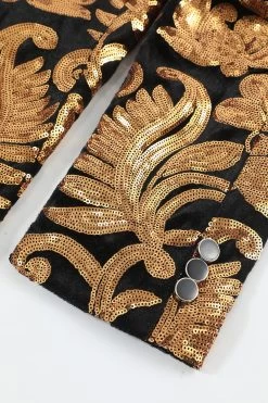 Blazer Slim Fit Solid One Button Veste De Costume Dorée Business Pour Homme 13 Blazer Slim Fit Solid One Button Veste De Costume Dorée Business Pour Homme -Zapaka CGMPHL0035 5