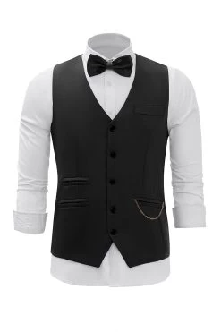 Burgundy Shawl Lapel Single Breasted Men’s Suit Vest -Zapaka CGMZL011 Black 1 first 9cb78cbe 3586 4c20 b160 93800d9615ce