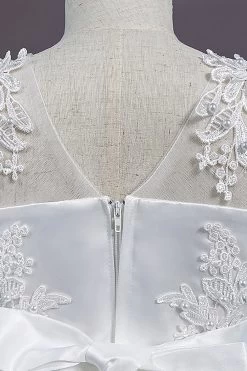 Robe De Demoiselle D'honneur En Tulle Bleu Clair Avec Appliques -Zapaka CGYHQ1010 white 2