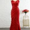 Fourreau Sweetheart Red Sequins Robe De Bal Avec Paillettes -Zapaka CGZL21248 Red 1 first