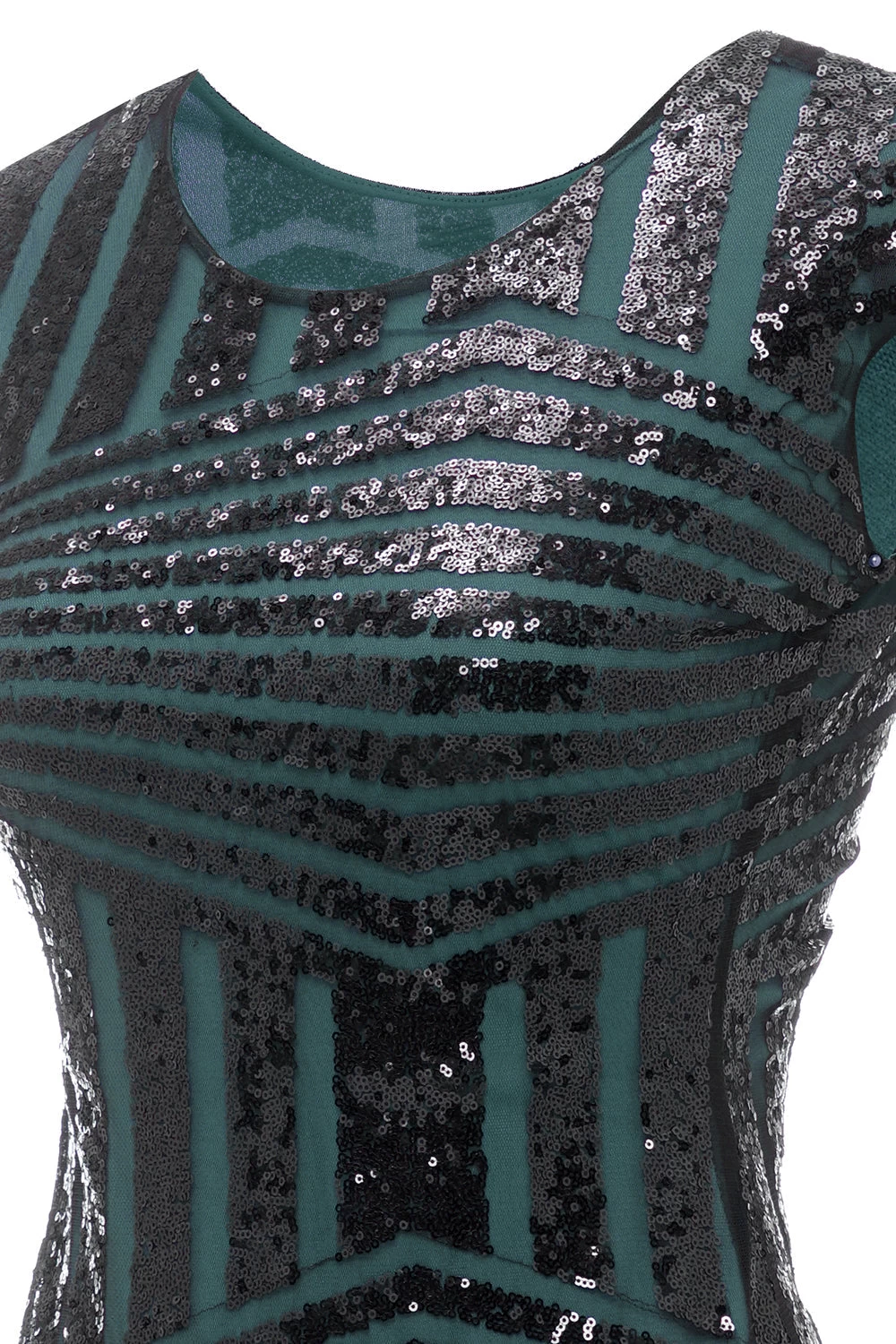 Robe à Clapet à Col Rond Vert Des Années 20 7 Robe à Clapet à Col Rond Vert Des Années 20 – Image 5