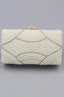 Pochette De Fête De Perles Perlées D’ivoire