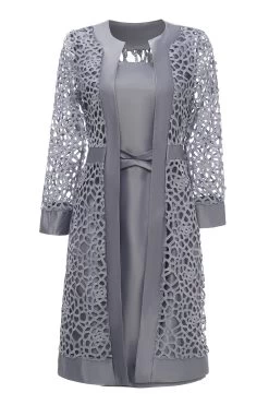 Deux Pièces Manches Longues Robe Mère De Mariée -Zapaka CGZL221230 Grey 1 first fb1b887e 8aa2 4298 9abc 35b164bc34a3