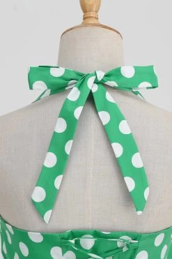 Robe Pin Up Green Polka Dots Années 1950 -Zapaka CGZL221342 Green 5