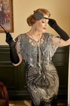 Seven Pieces Collier Gants 1920s Party Accessories Set 13 Seven Pieces Collier Gants 1920s Party Accessories Set -Zapaka CGZL221772 Silver 4