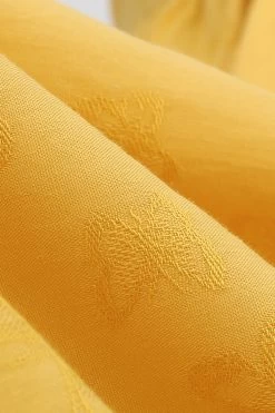 Hepburn Retro High Waist Yellow Robe Des Années 50 9 Hepburn Retro High Waist Yellow Robe Des Années 50 -Zapaka CGZL2219010 Yellow 4