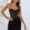Spaghetti Straps Perlant Petite Robe Noire -Zapaka CGZL2219013 Black 1 first