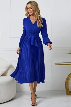 Robe Décontractée Verte à Manches Longues Avec Volants -Zapaka CGZL222141 Royal Blue 1 first 08 10 2022