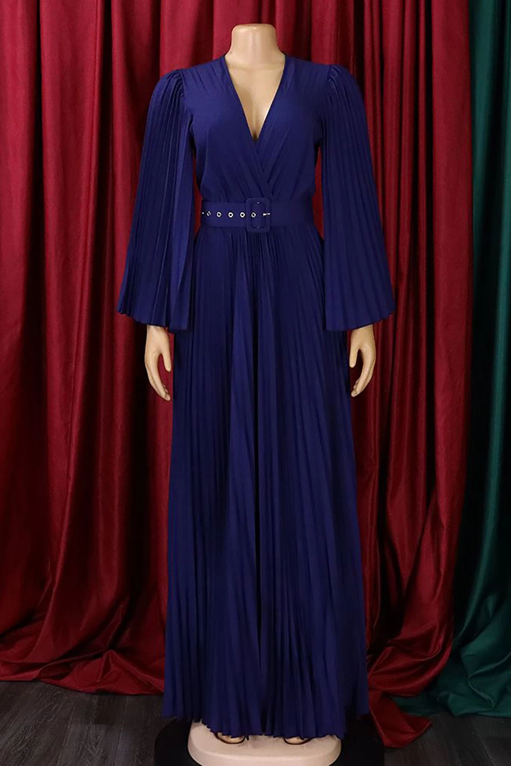 Robe D’invité De Mariage Longue Plissée Bleu Ciel 6 Robe D’invité De Mariage Longue Plissée Bleu Ciel – Image 4