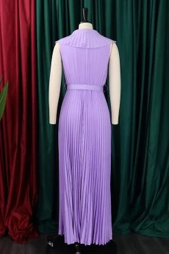 Plus Taille Purple Plissée Robe D’invité De Mariage Longue -Zapaka CGZL231258 Purple 5 10 04 2023