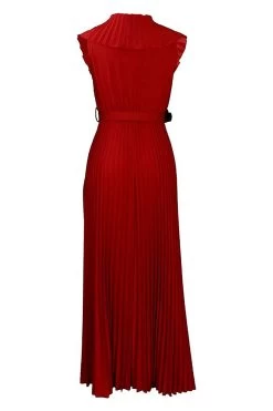 Plus Taille Purple Plissée Robe D’invité De Mariage Longue -Zapaka CGZL231258 Red 2 10 04 2023