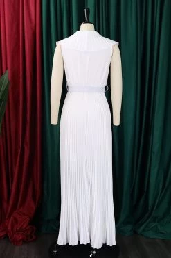 Plus Taille Purple Plissée Robe D’invité De Mariage Longue -Zapaka CGZL231258 White 2 10 04 2023