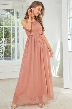Blush Halter A Line Robe De Soirée -Zapaka CGZL231277 Blush 6 10 04 2023