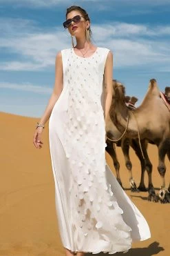 Abaya Gris Fait à La Main En Deux Pièces -Zapaka CGZLZD22012 Grey 4