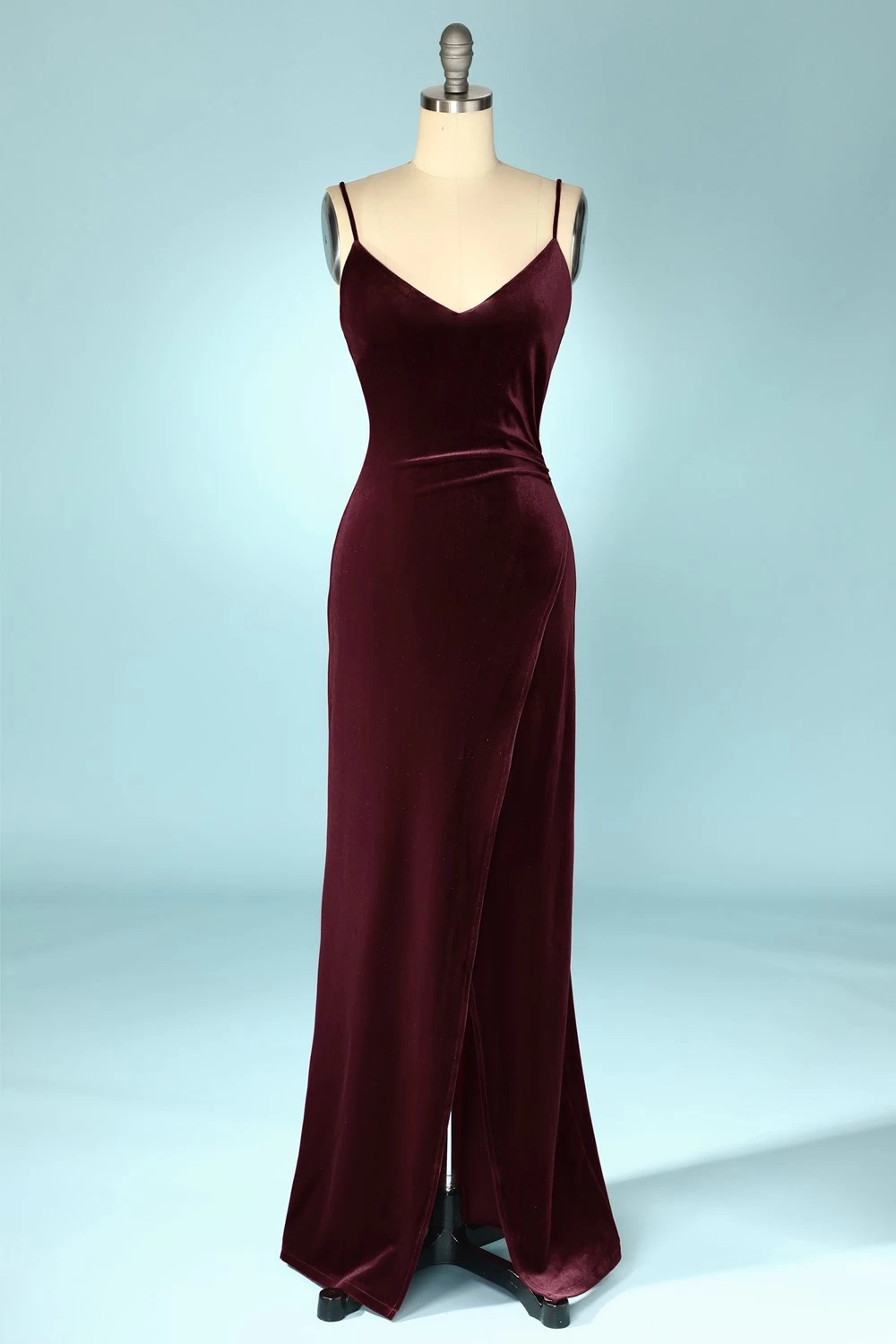 Robe De Bal En Velours Bordeaux
