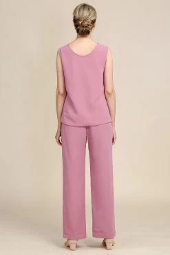 Blush Manches Longues 3 Pièces Mother Of The Bride Pantalon Costumes -Zapaka PPCLH15 Blush 4
