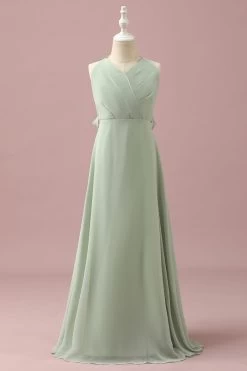 Robe De Demoiselle D’honneur Junior Sage Halter Chiffon A-Line