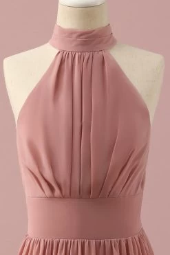 Robe De Demoiselle D’honneur Junior Halter Chiffon Brun Clair -Zapaka PPHGHT142 Light Brown 4