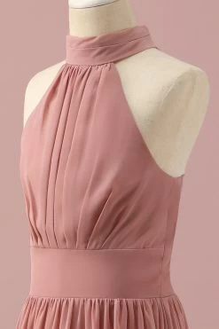 Robe De Demoiselle D’honneur Junior Halter Chiffon Brun Clair -Zapaka PPHGHT142 Light Brown 6
