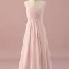 Sangles Spaghetti Rose Pâle Chiffon Robe De Demoiselle D’honneur Junior -Zapaka PPHGHT146LightPink 1