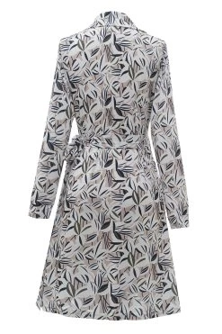 Robe D’invité De Mariage Imprimée à Géométrie Noire -Zapaka RS90014 Light 20Brown 2