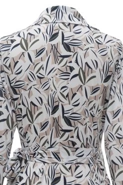 Robe D’invité De Mariage Imprimée à Géométrie Noire -Zapaka RS90014 Light 20Brown 6