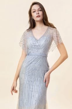 Robe De Soirée Longue Perlée Perlée De Sirène Gris Scintillant 9 Robe De Soirée Longue Perlée Perlée De Sirène Gris Scintillant -Zapaka SQ62241Grey 3 26c8e72e 338f 471e b5b0 d739a0c0b687