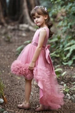 Blush High Low Flower Girl Robe Avec Fleurs 16 Blush High Low Flower Girl Robe Avec Fleurs -Zapaka TPCGZL21042 Blush 3