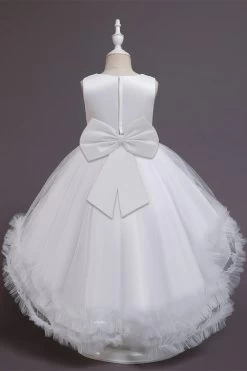 Blush High Low Flower Girl Robe Avec Fleurs 20 Blush High Low Flower Girl Robe Avec Fleurs -Zapaka TPCGZL21042 White 7