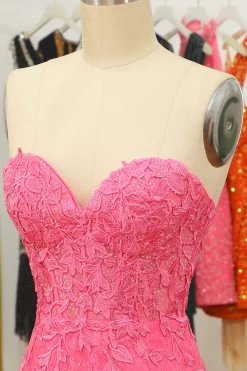 Robe Courte Rose Serrée Avec Appliques -Zapaka WH2243Pink 5
