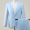 Light Blue Peak Lapel 2 Pièces Costumes De Bal Pour Hommes -Zapaka WHM0031LightBlue 1