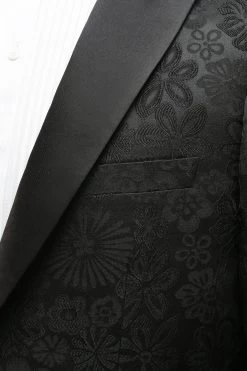 Peak Lapel Black Jacquard Costumes De Bal Pour Hommes 11 Peak Lapel Black Jacquard Costumes De Bal Pour Hommes -Zapaka WHM0051Black 5