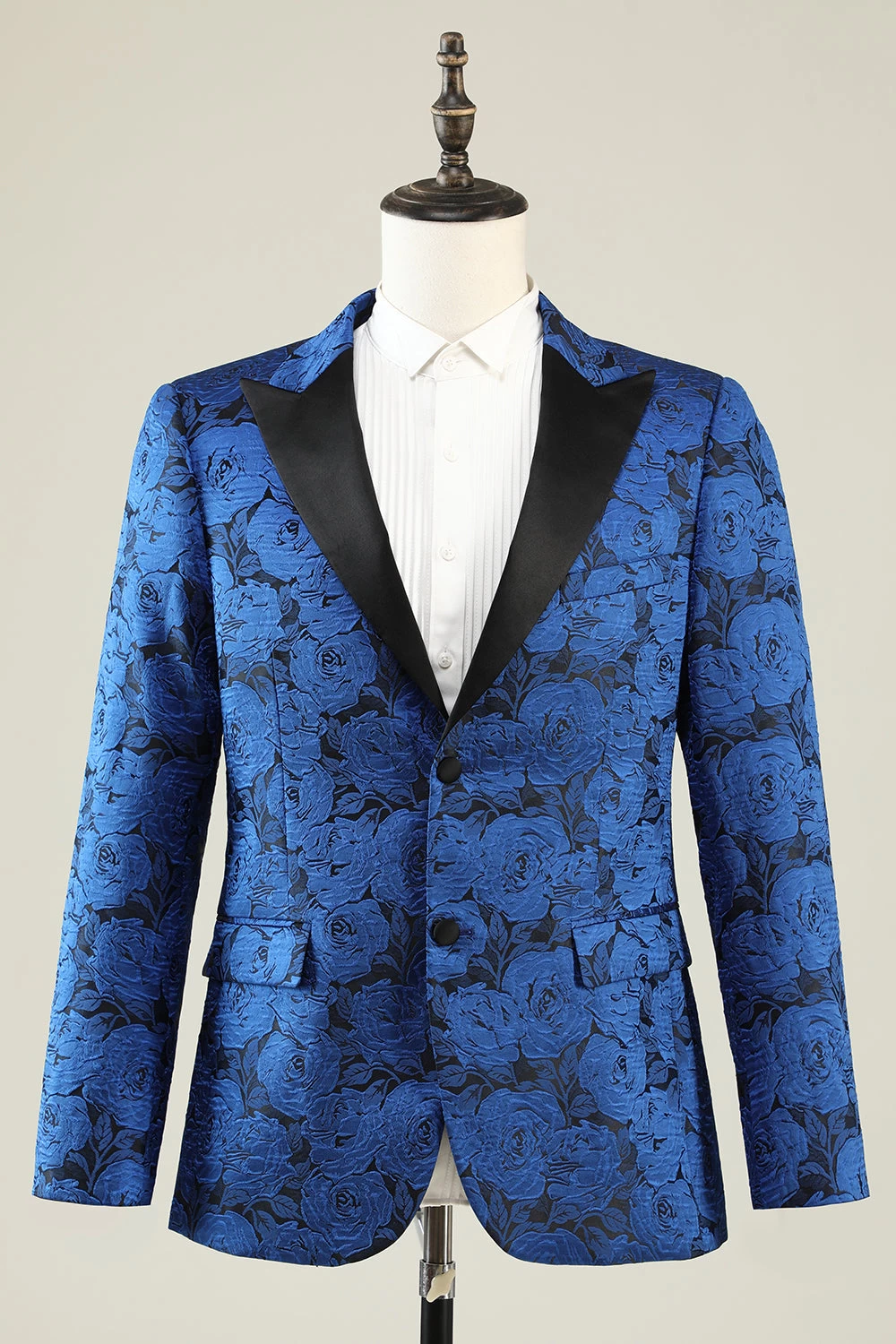 Peak Lapel Jacquard Royal Blue Blazer De Soirée Des Finissants Pour Hommes 3 Peak Lapel Jacquard Royal Blue Blazer De Soirée Des Finissants Pour Hommes
