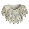 Cape à Paillettes Ivoire Des Années 1920 -Zapaka Women Ivory and Gold Glitter Sequin 1920s Cape