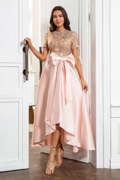 Robe Blush Mère De La Mariée Avec Paillettes