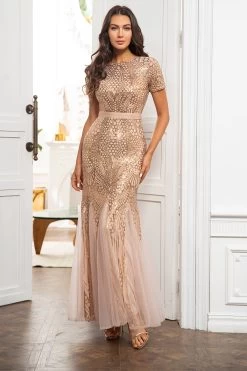 Champagne Paillettes Robe Mère De La Mariée
