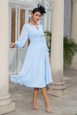 Robe De Mère De La Mariée En Mousseline Bleu Ciel -Zapaka YYLH20467 3