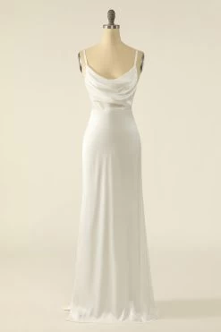 Robe De Bal Simple En Satin Ivoire
