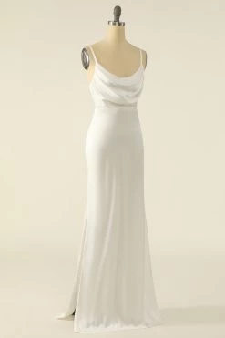 Robe De Bal Simple En Satin Ivoire -Zapaka YYLH20474 Ivory 3