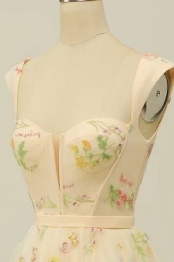 Cute A Line Sweetheart Champagne Robe Courte De Retour à La Maison -Zapaka YYLH20601 2