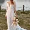 Ivory Mermaid Dentelle Sweep Train Boho Robe De Mariée Avec Nœuds Papillon 2 Ivory Mermaid Dentelle Sweep Train Boho Robe De Mariée Avec Nœuds Papillon -Zapaka YYLH30813 2 first