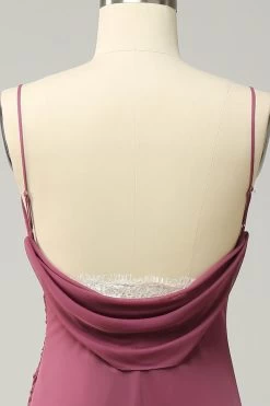 Bracelet Spaghetti Straps Desert Rose Plus Robe Formelle Avec Dos Ouvert -Zapaka YYLH30896DesertRose 4