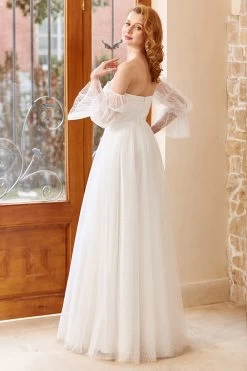 Tulle Blanc Off Shoulder Robe De Mariée 17 Tulle Blanc Off Shoulder Robe De Mariée -Zapaka YYZL139 White 8