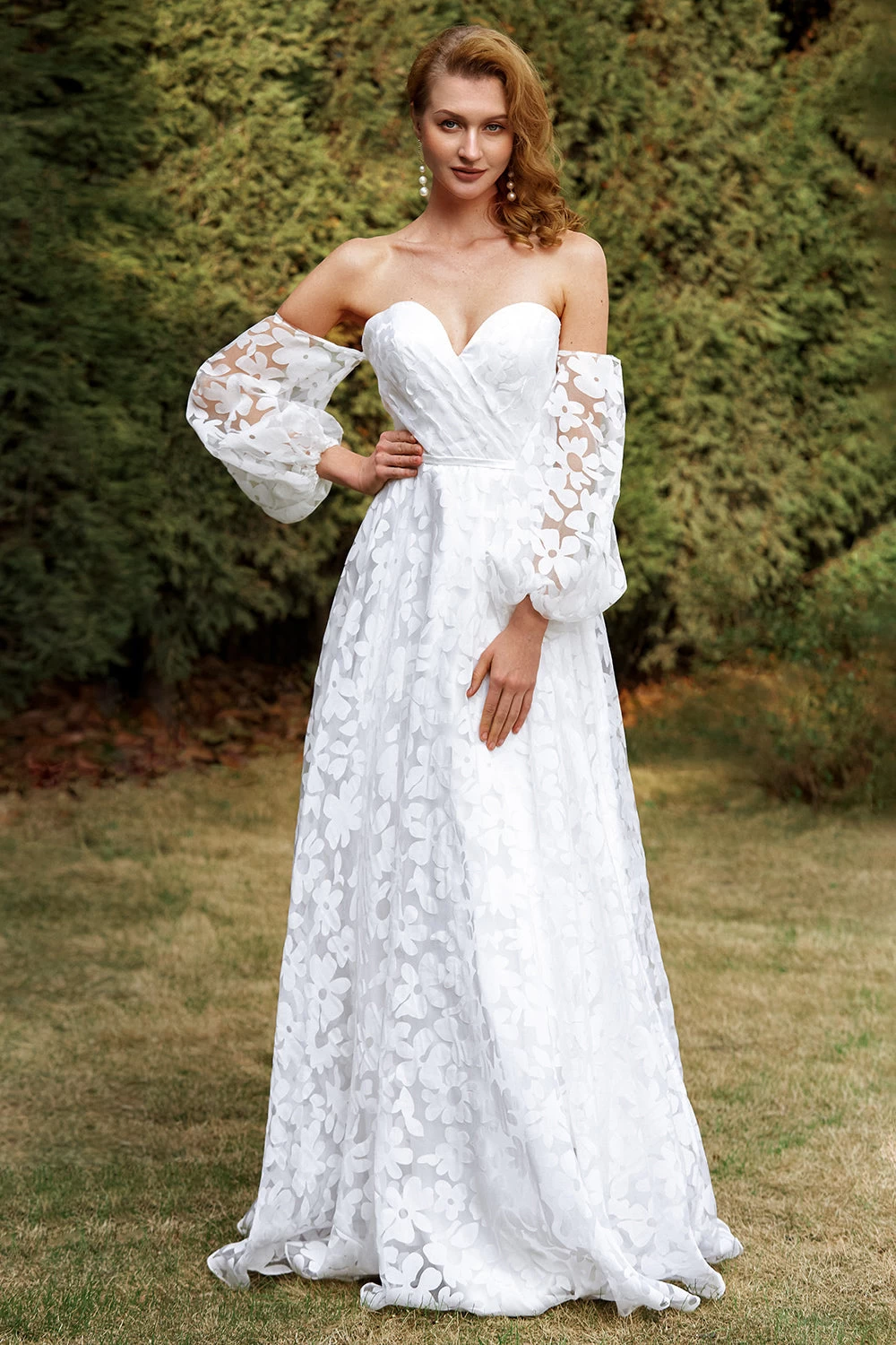 Robe De Mariée En Organza Blanc Sur épaule 3 Robe De Mariée En Organza Blanc Sur épaule