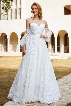 Robe De Mariée En Organza Blanc Sur épaule 15 Robe De Mariée En Organza Blanc Sur épaule -Zapaka YYZL142 White 9