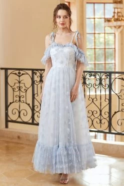 Princesse Une Ligne De L’Épaule Bleu Clair Robe De Bal Long